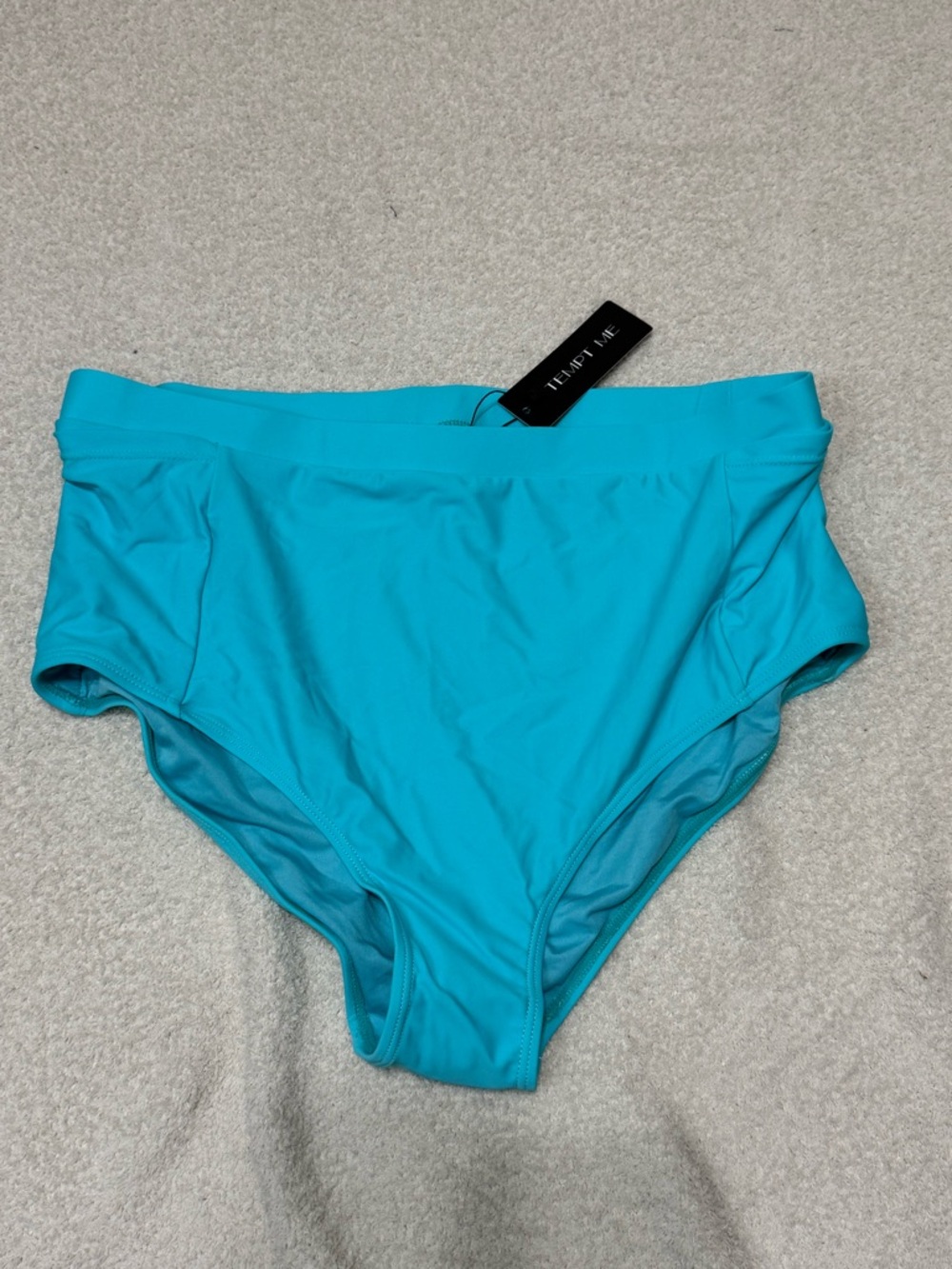 Tempt Me High-Waist Bikini Bottoms in Bright Turquoise